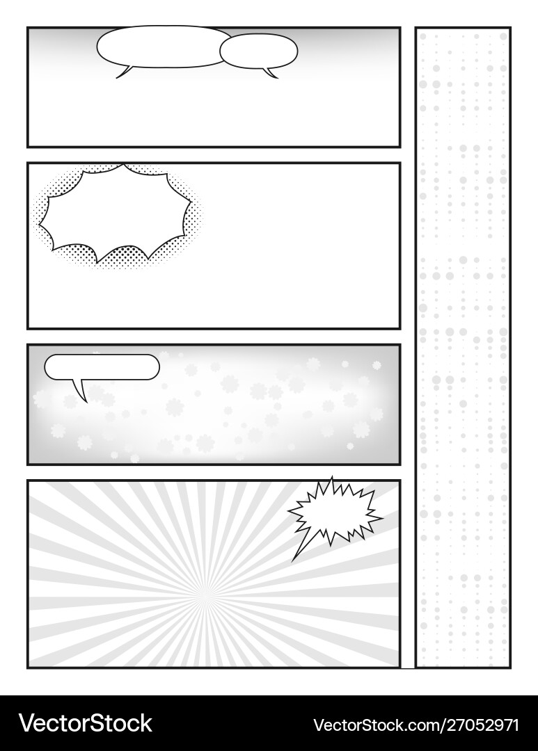 Manga style page layout storyboard Manga style page layout storyboard vector image