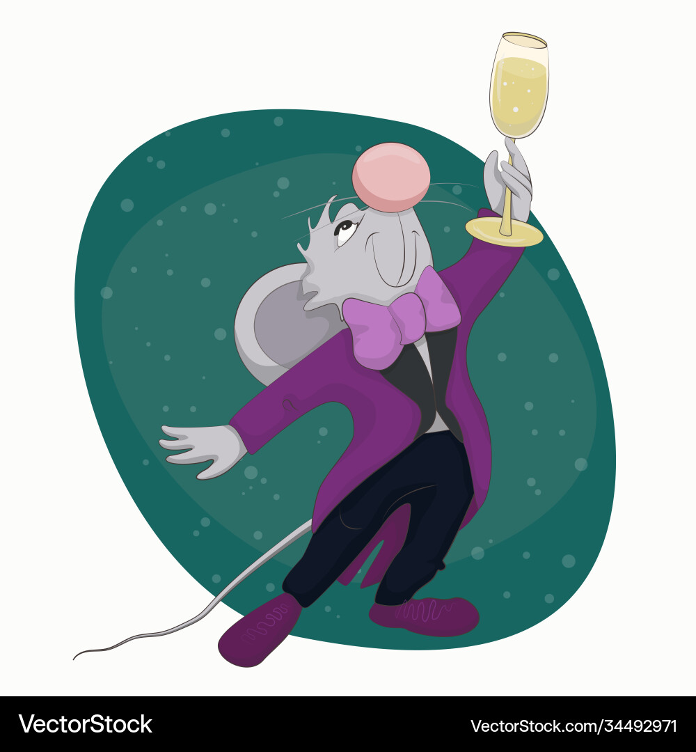 Mouse in tuxedo Vector Image