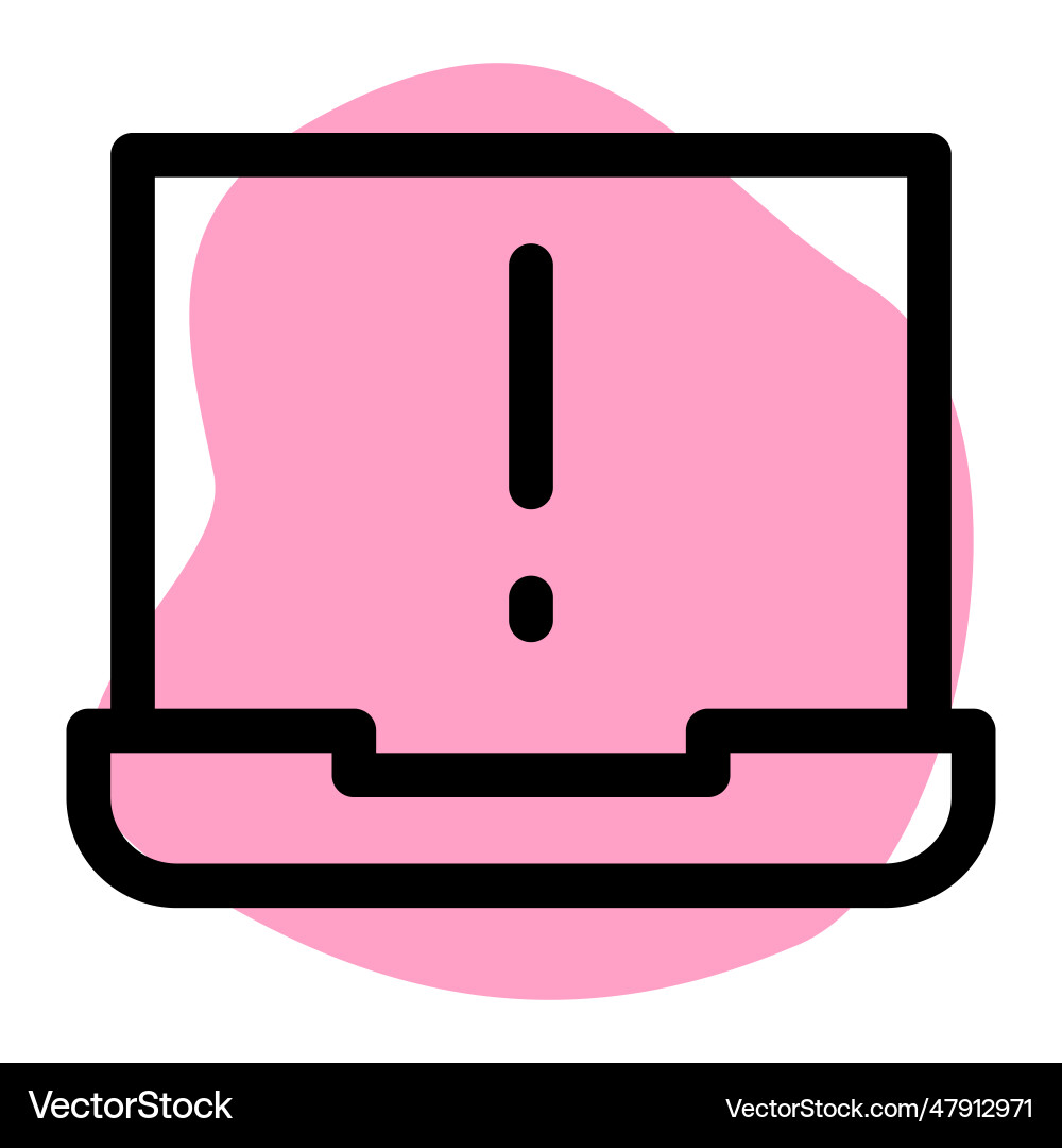 Notebook with alert warning sign Vector Image