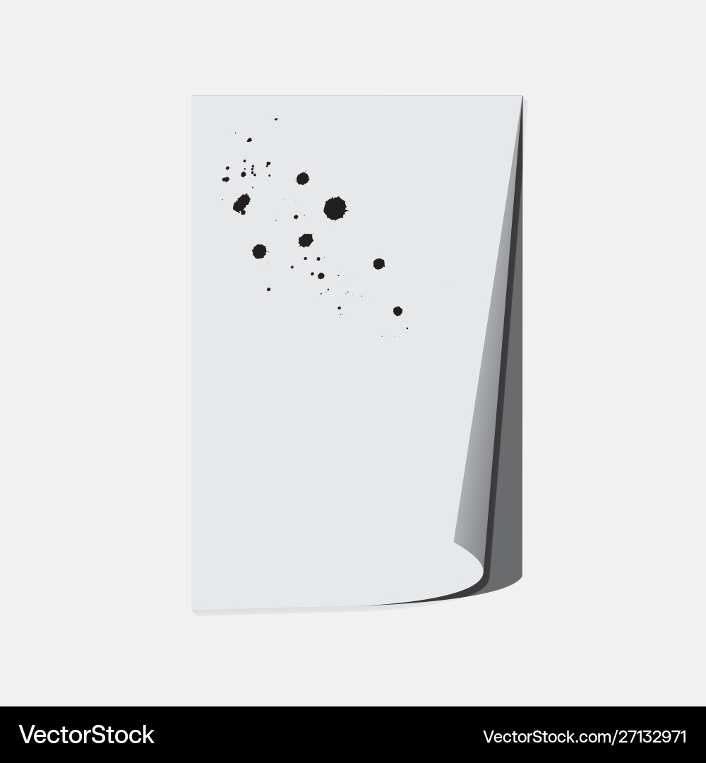 Page curl with shadow and ink blots design Page curl with shadow and ink blots design vector image