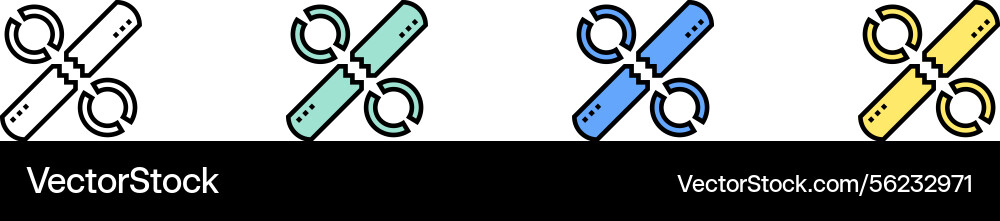 Reduktionssymbol Umriss grün blau und gelb Reduktionssymbol Umriss grün blau und gelb vektorbild