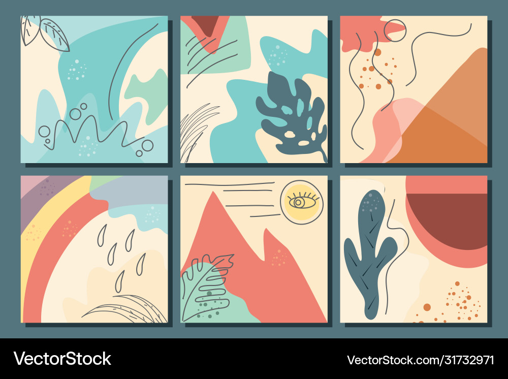 Set abstract backgrounds drawn with various vector image