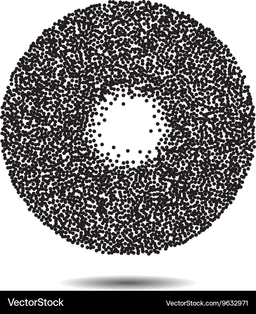 Set of abstract halftone design circle elements vector image