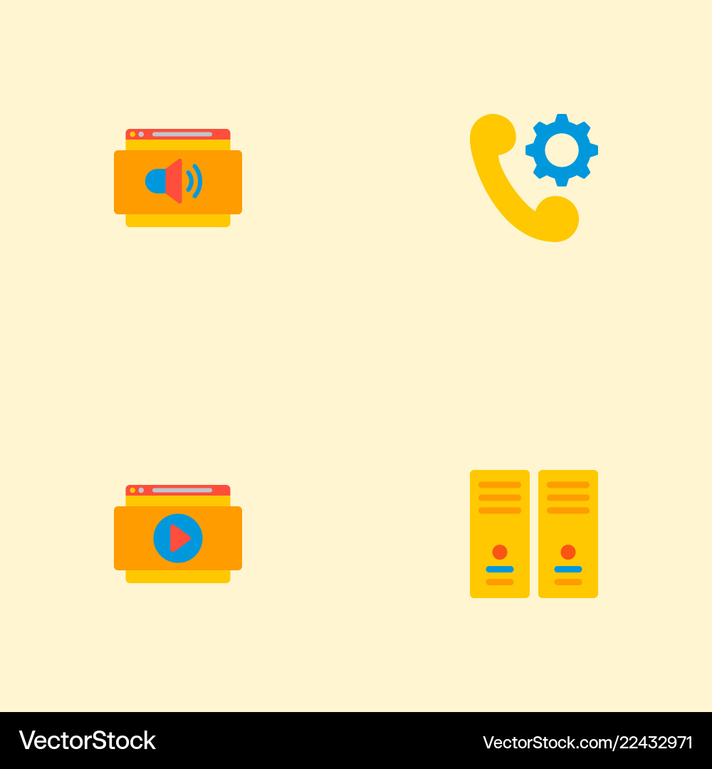 Set of wd icons flat style symbols with website Set of wd icons flat style symbols with website vector image