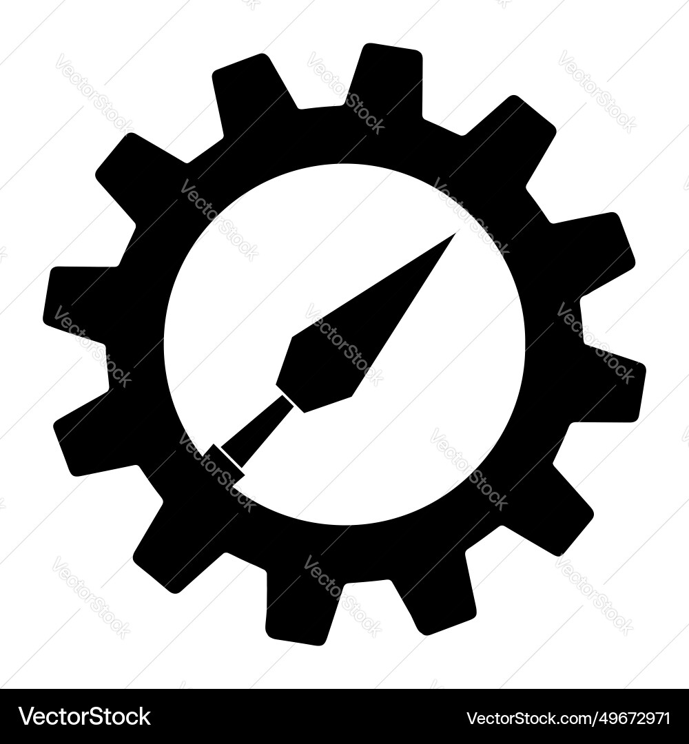 Simple of chisel icon in gear for app or web Simple of chisel icon in gear for app or web vector image