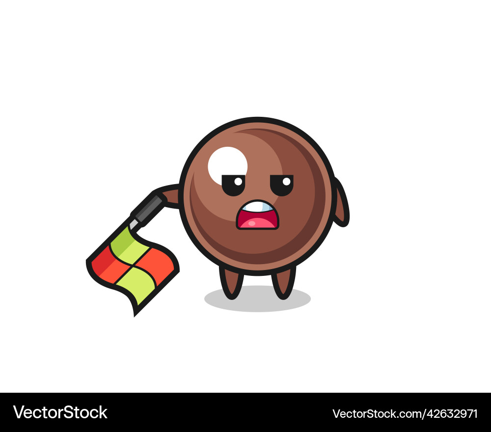 Tapioca pearl character as line judge hold Tapioca pearl character as line judge hold vector image