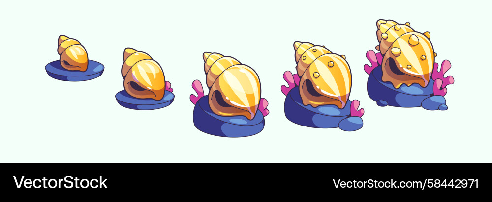 Underwater Seashell Progression UI Vector Image