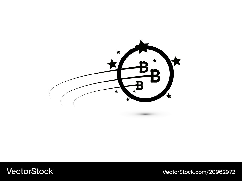 Bitcoin coin with fast speed motion lines Vector Image