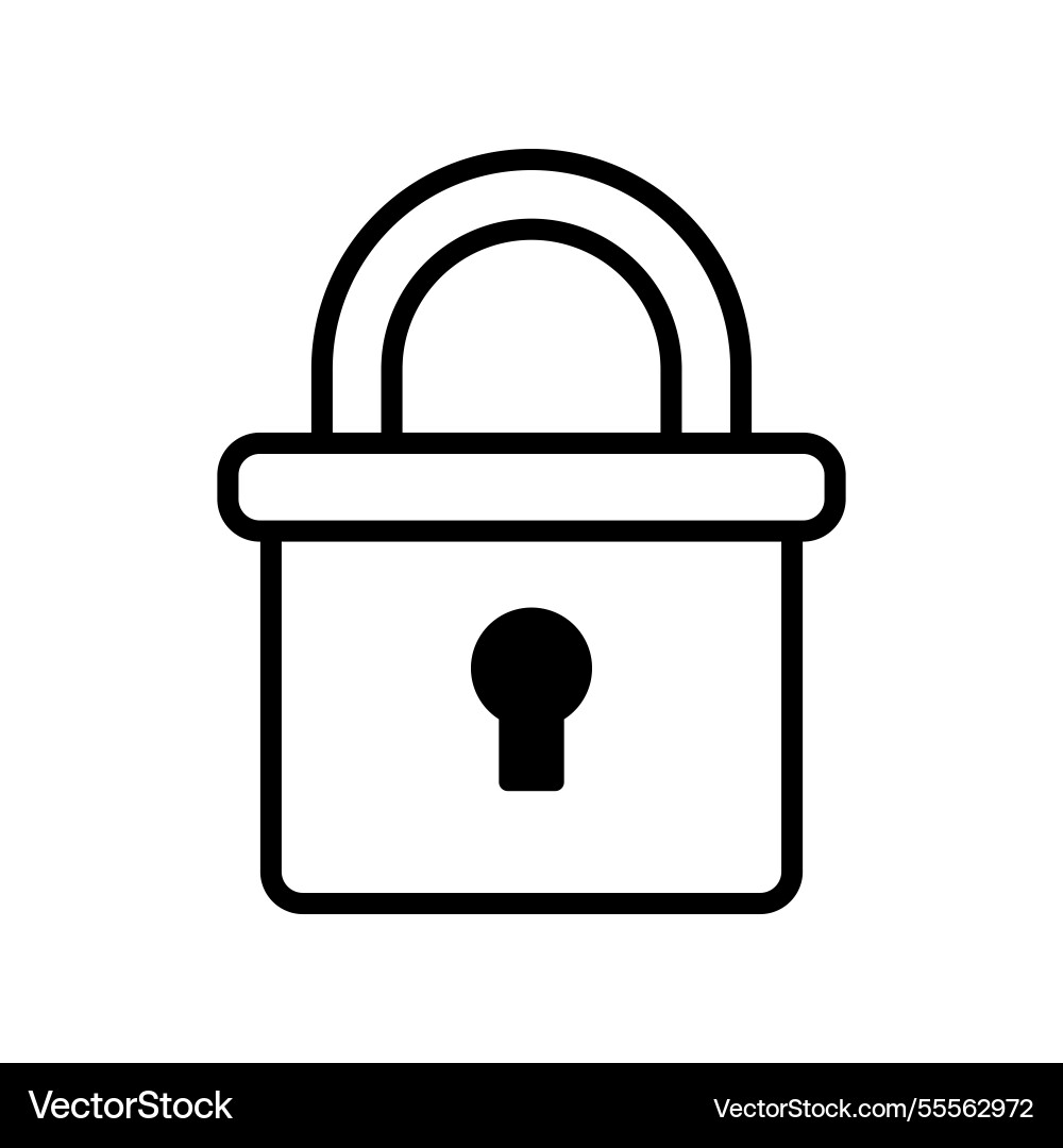 Closed rectangular padlock with a keyhole Closed rectangular padlock with a keyhole vector image