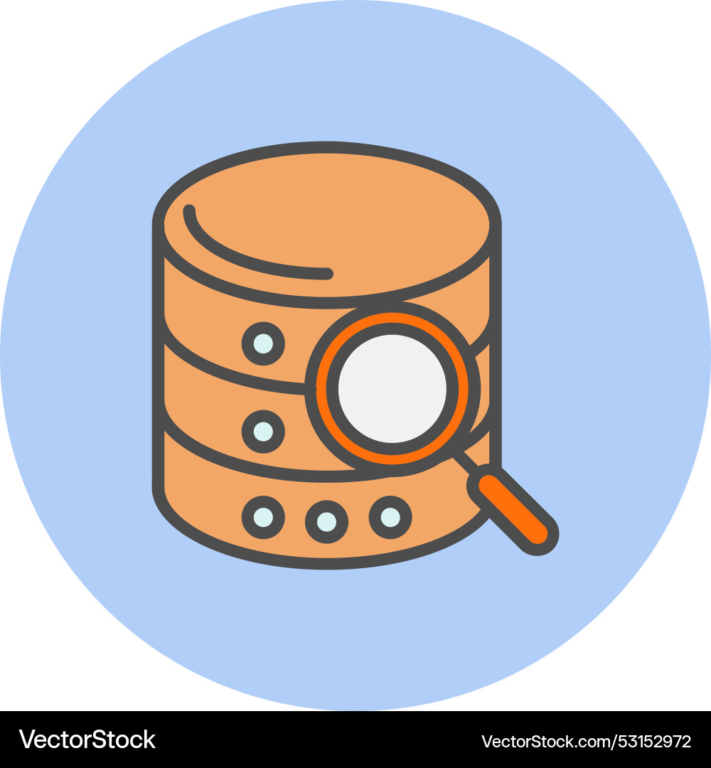 Database line filled circle icon vector image