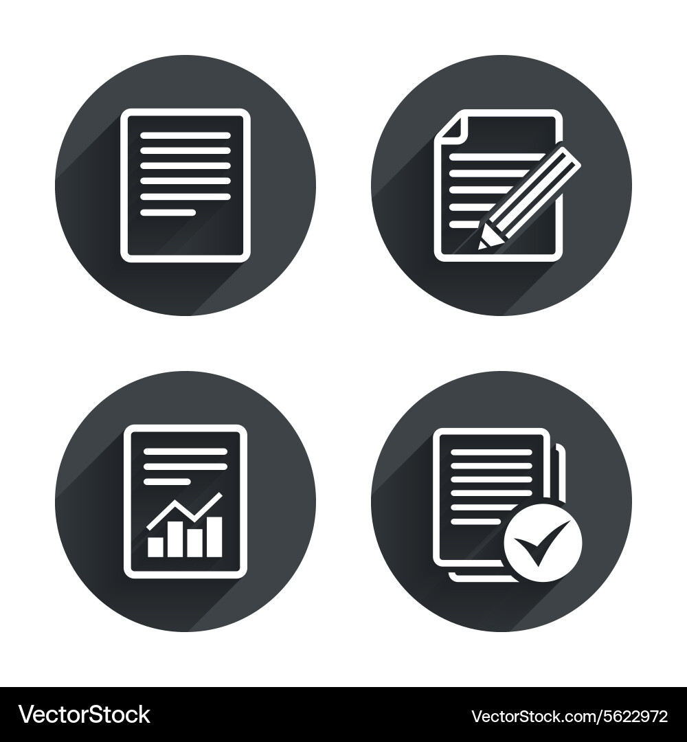 Dokument-Symbole Datei mit Diagramm und Checkbox vektorbild