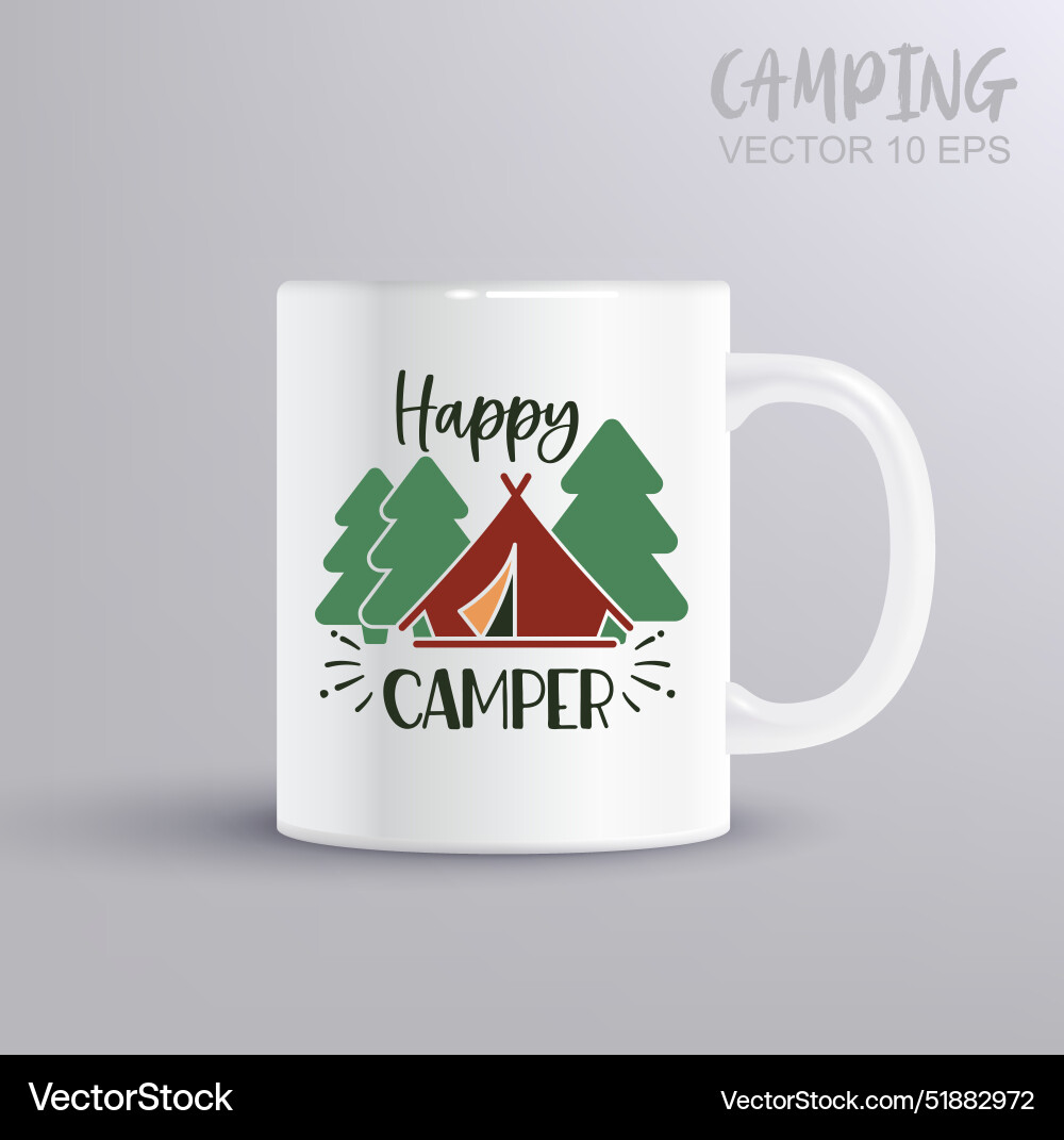 Happy camping - Zitate Design T-Shirt Happy camping - Zitate Design T-Shirt vektorbild