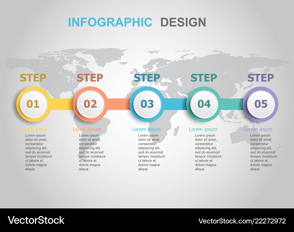 Infographic design template with workflow Infographic design template with workflow vector image
