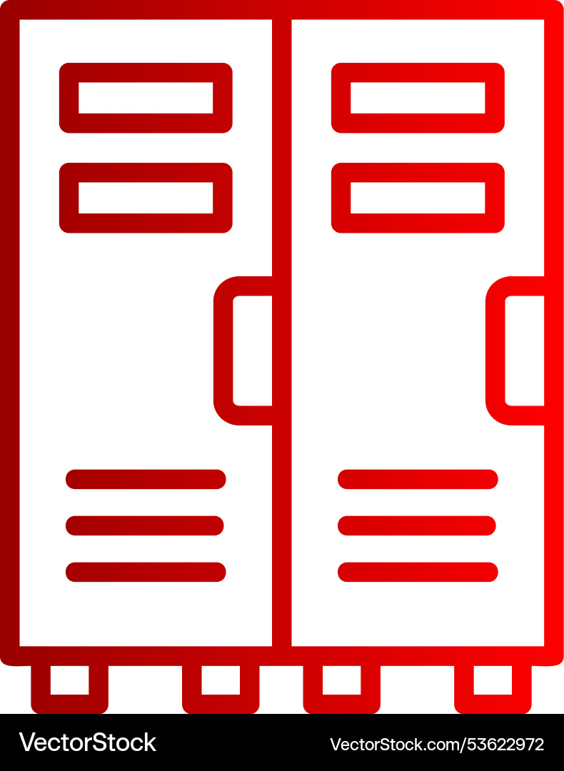Locker line gradient icon Vector Image