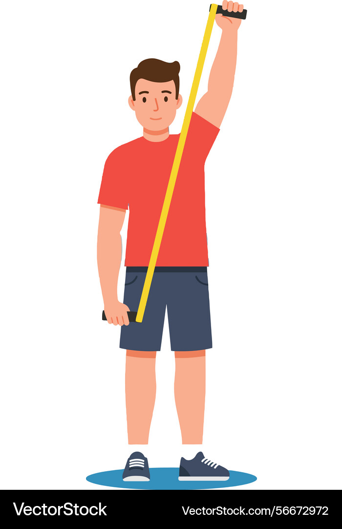 Man measuring height with tape measure in casual Man measuring height with tape measure in casual vector image
