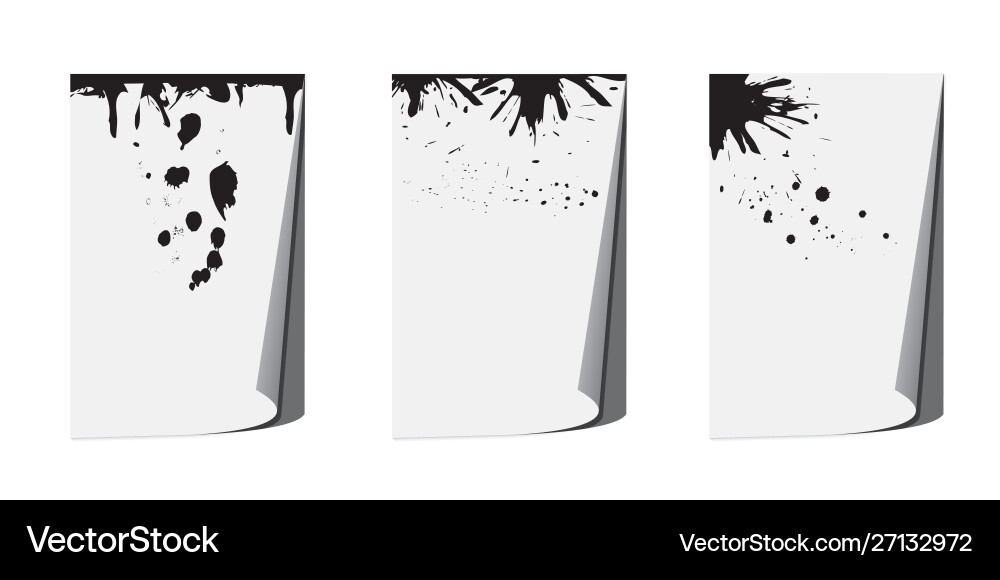 Page curl with shadow and ink blots design Page curl with shadow and ink blots design vector image