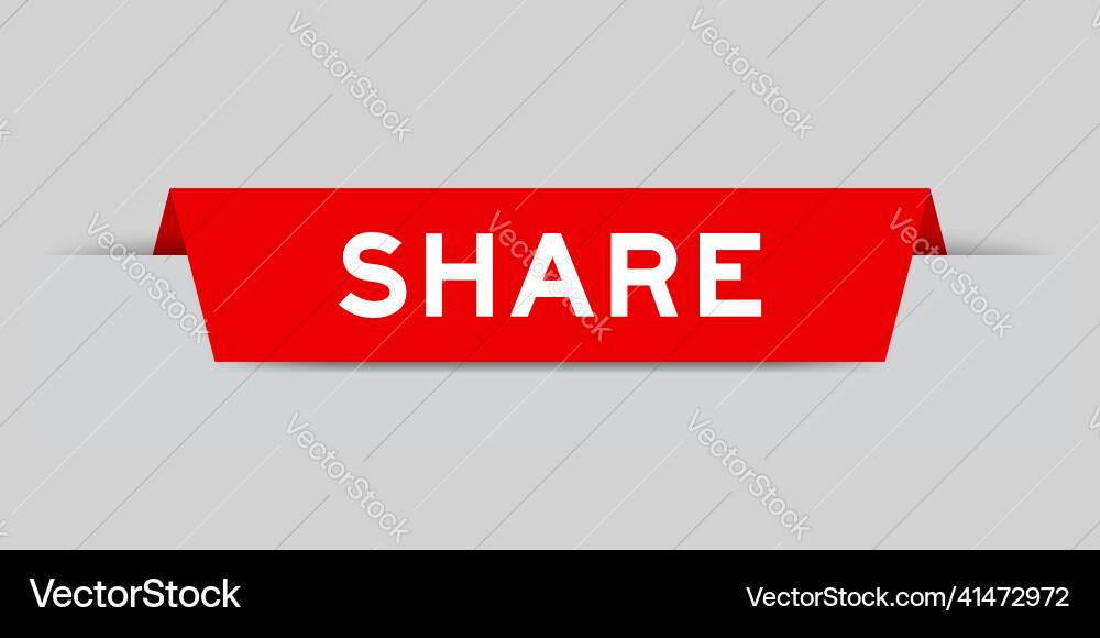 Red color inserted label with word share on gray Red color inserted label with word share on gray vector image