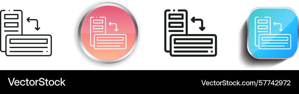 Responsive icon thin linear regular and button Responsive icon thin linear regular and button vector image