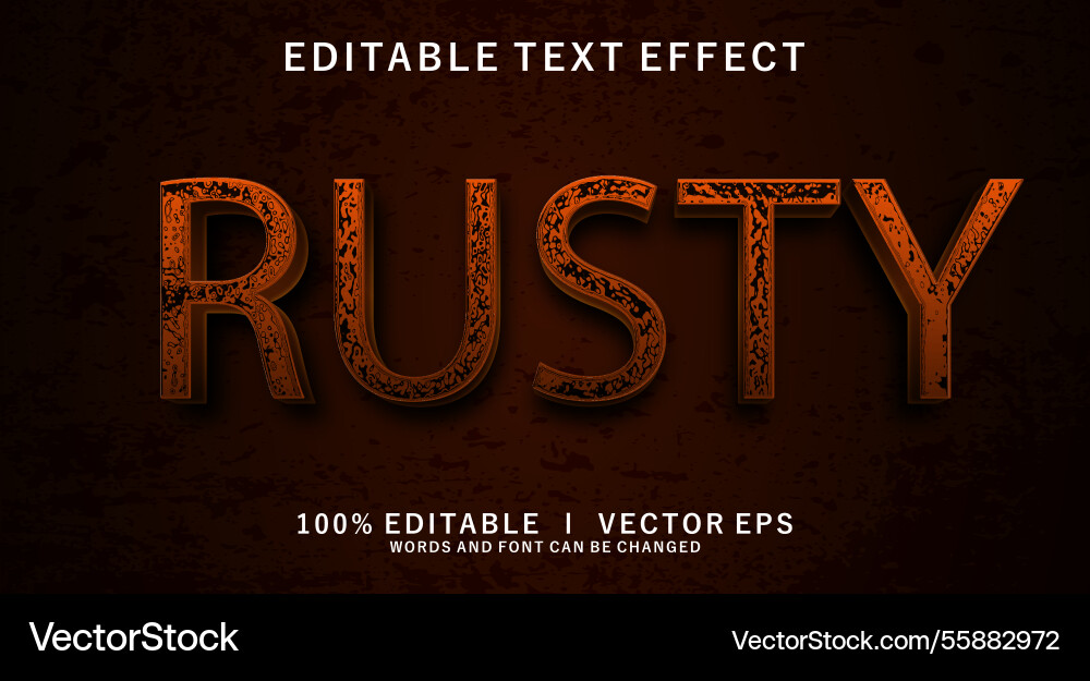 Rusty 3d text effect with modern style design Rusty 3d text effect with modern style design vector image