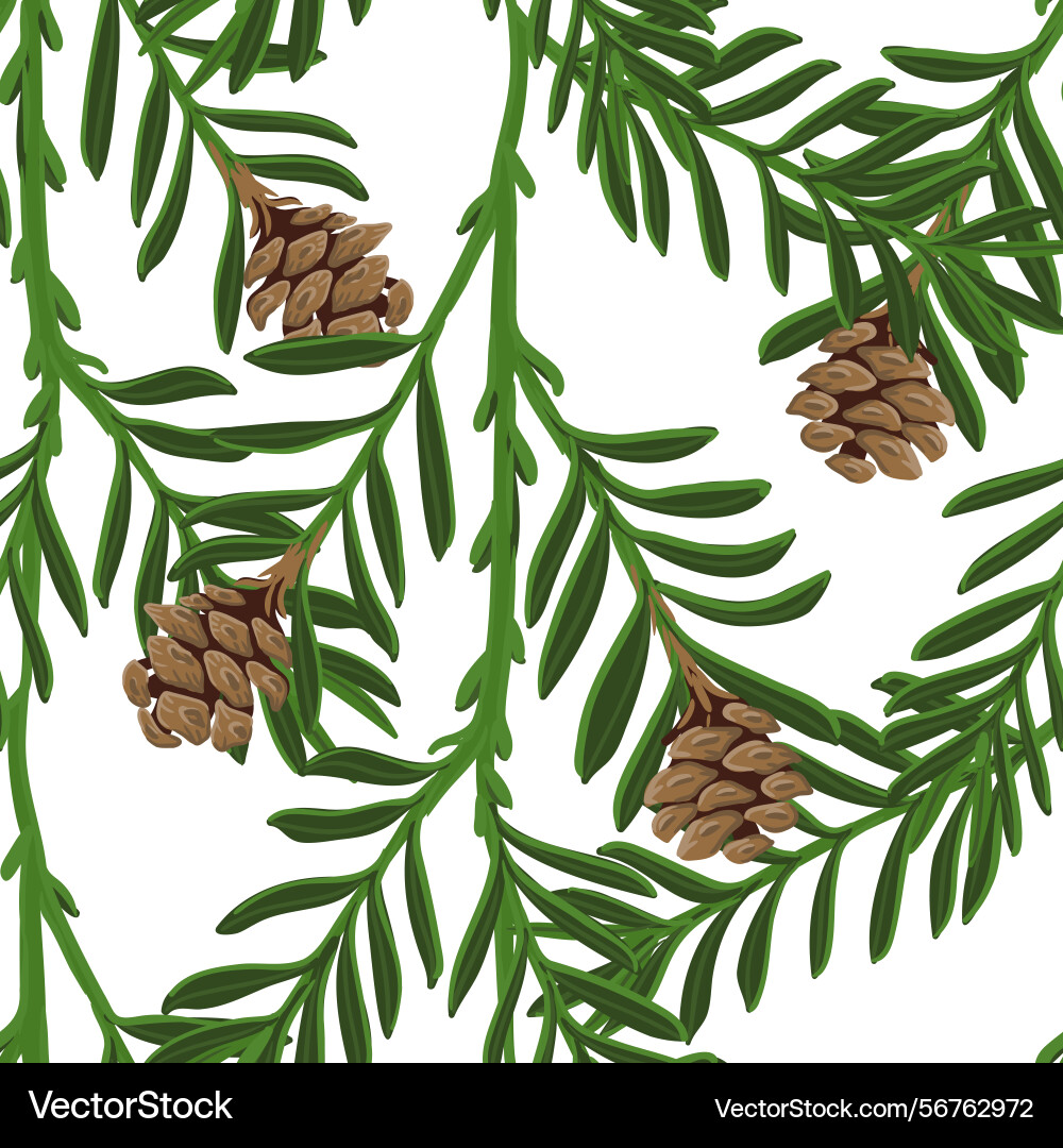 Seamless pattern with coastal redwood tree Seamless pattern with coastal redwood tree Vector Image