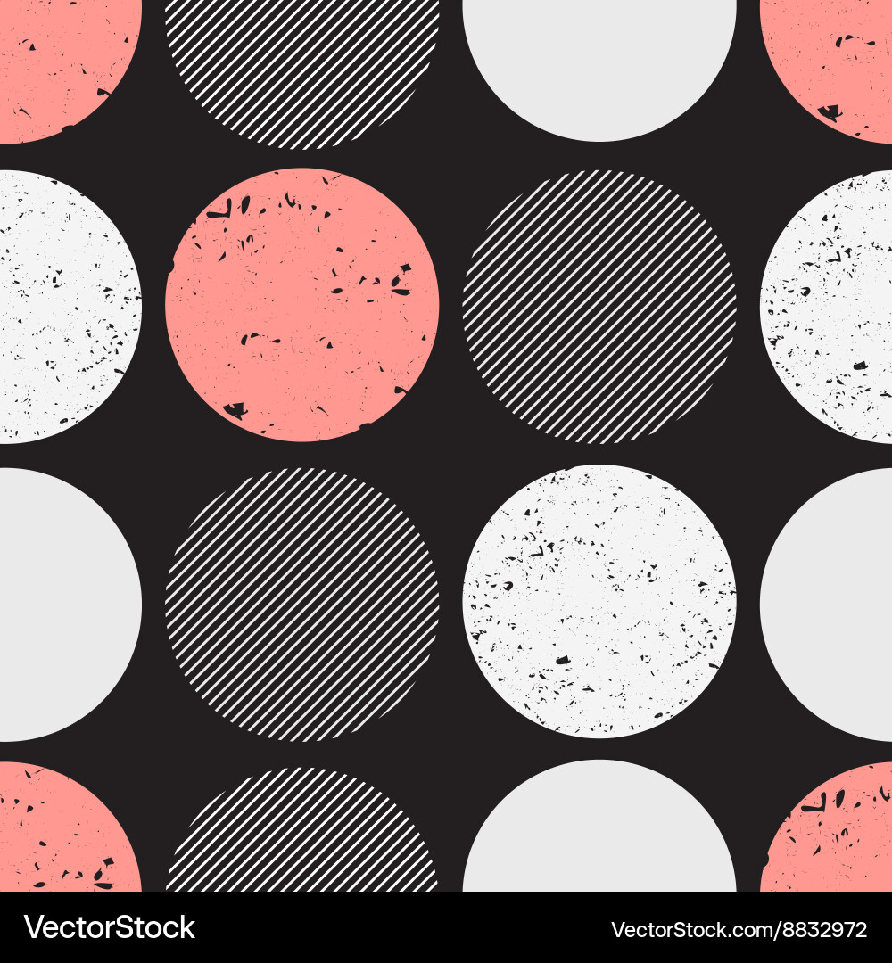 Seamless pattern with textured circles vector image