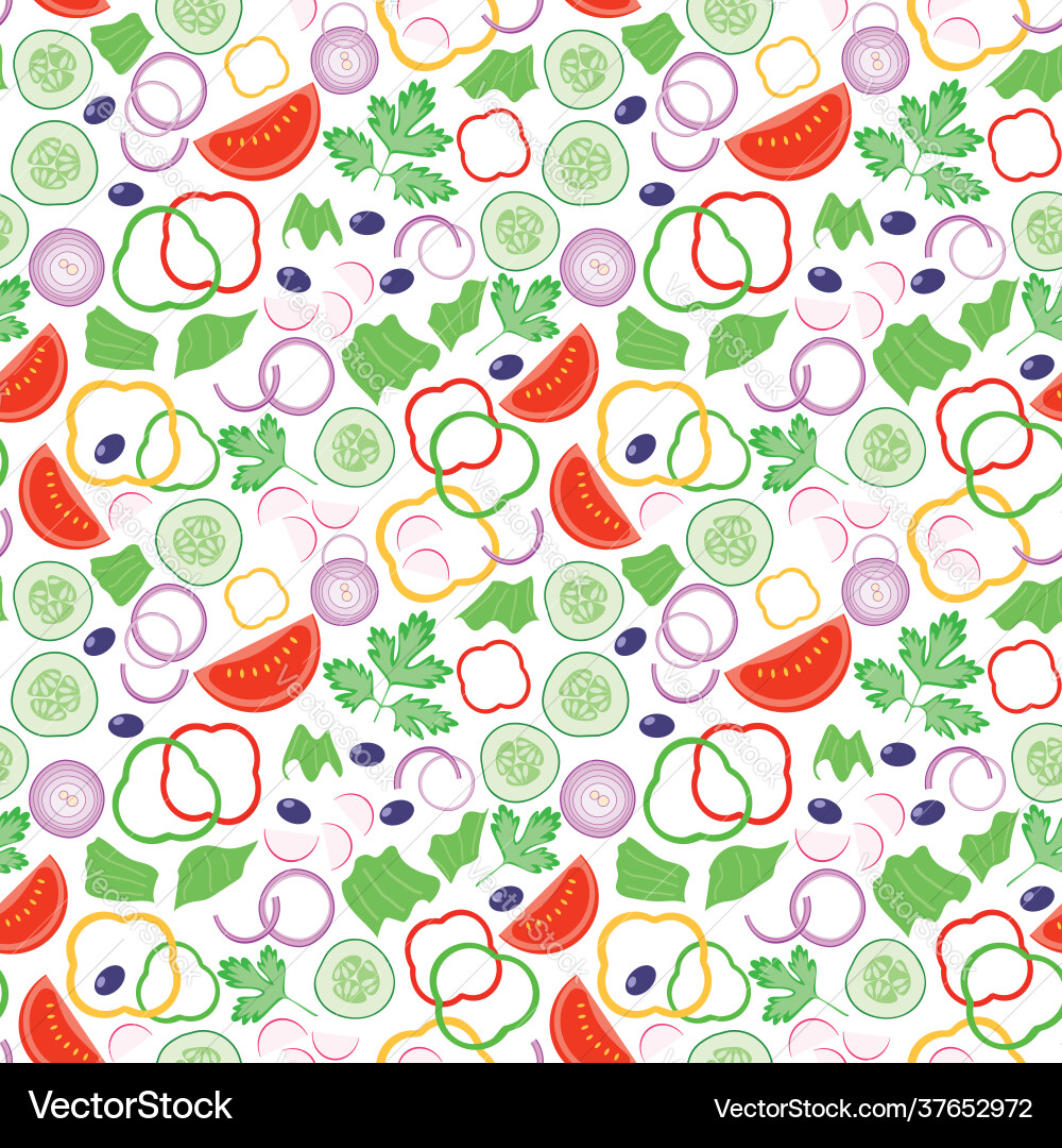 Seamless pattern with tomatoes and cucumbers Vector Image