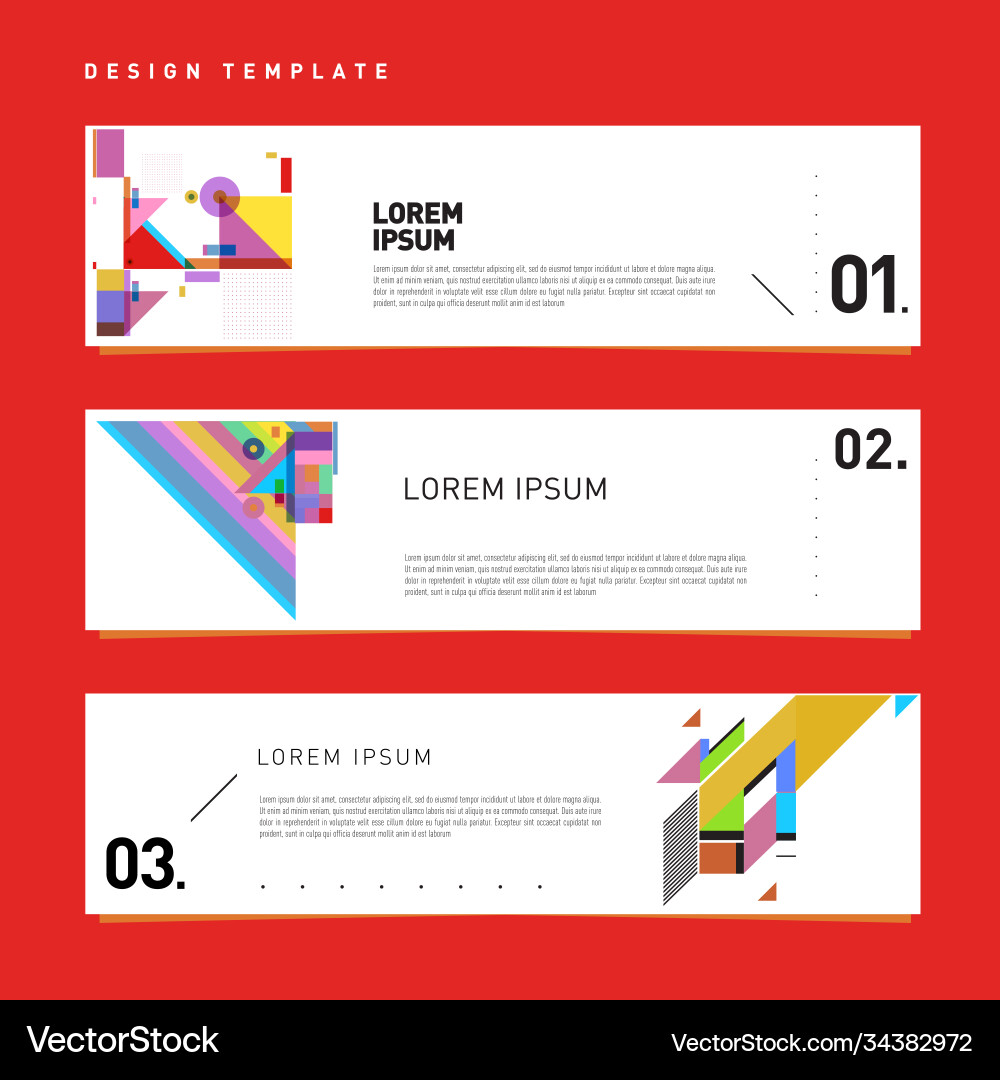 Set abstract banner web design template retro Set abstract banner web design template retro Vector Image
