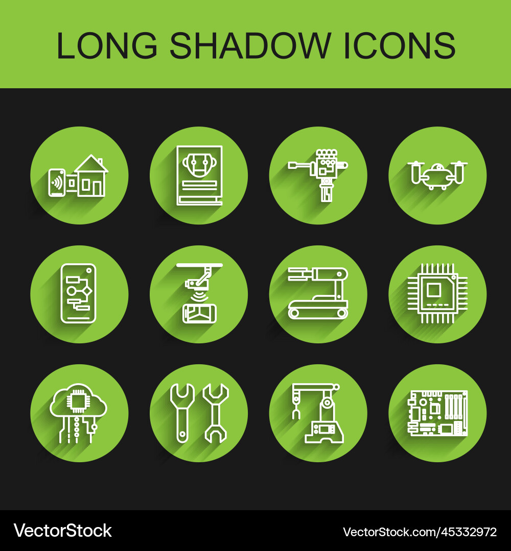 Set line internet of things assembly Set line internet of things assembly vector image