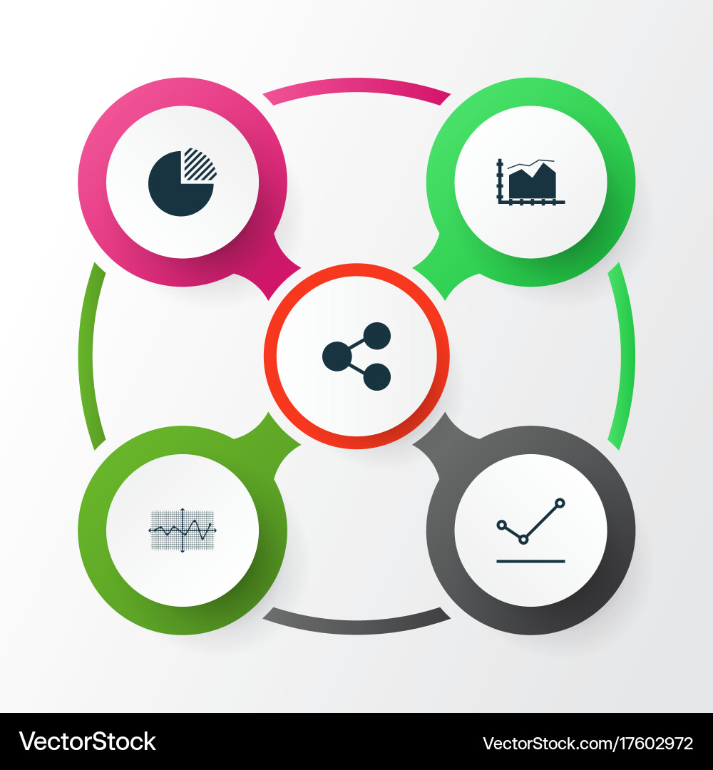 Set of graphs diagrams and statistics icons Vector Image