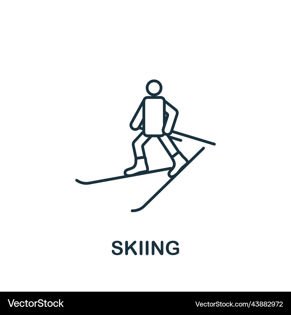 Skiing icon line simple for templates web Skiing icon line simple for templates web vector image