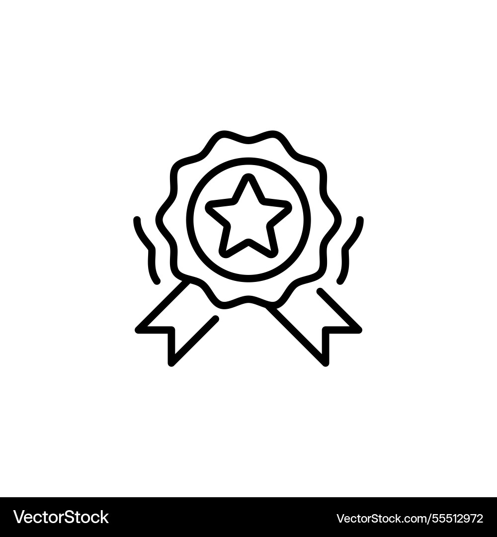 Skill badge line icon linear style sign Skill badge line icon linear style sign Vector Image