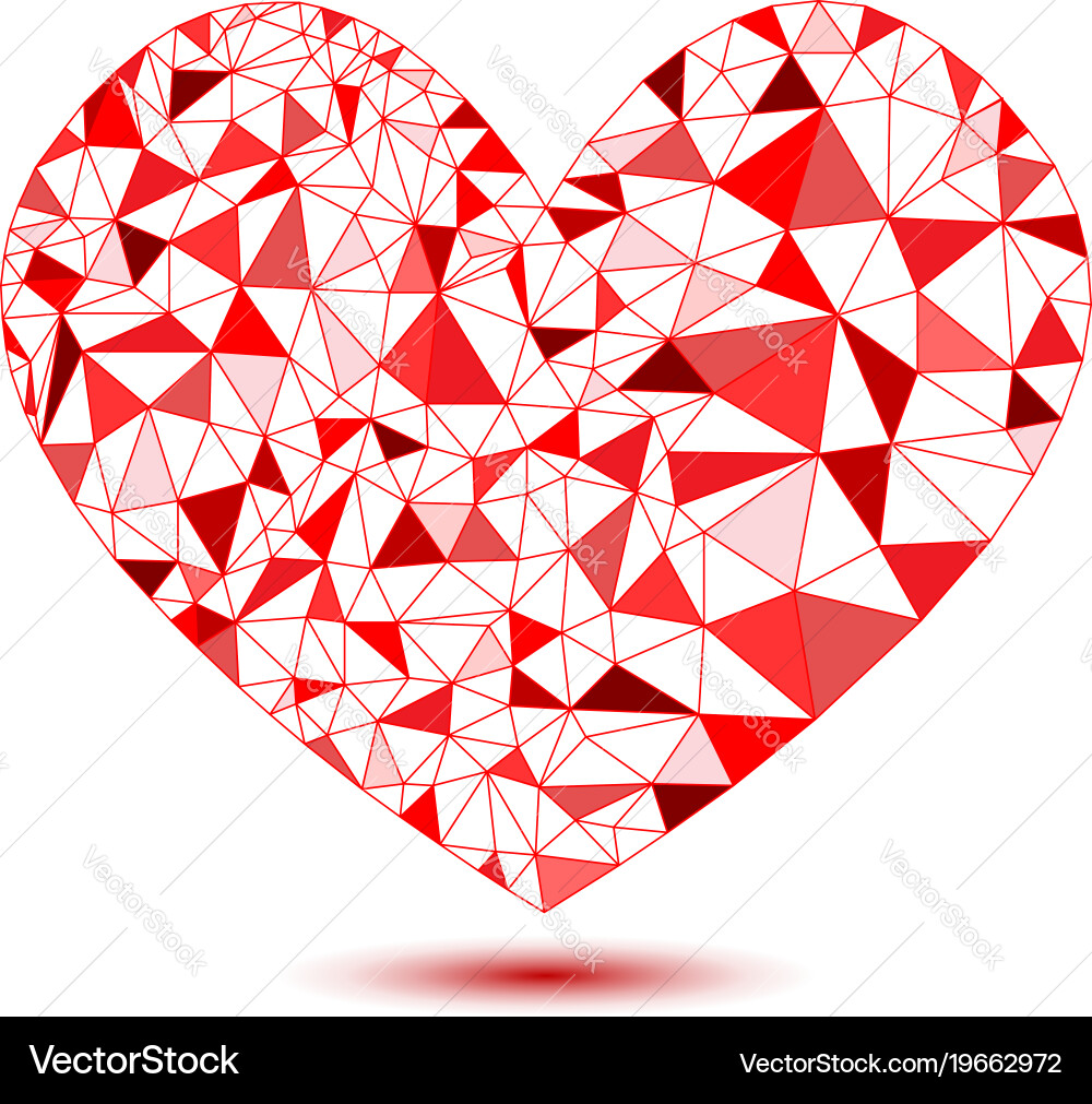 Triangle heart shape abstract design vector image