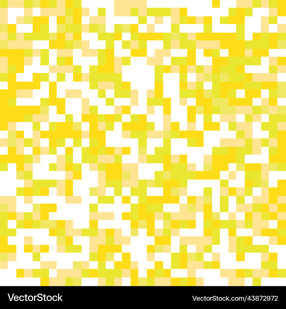 Yellow tones pixel mosaic pattern vector image