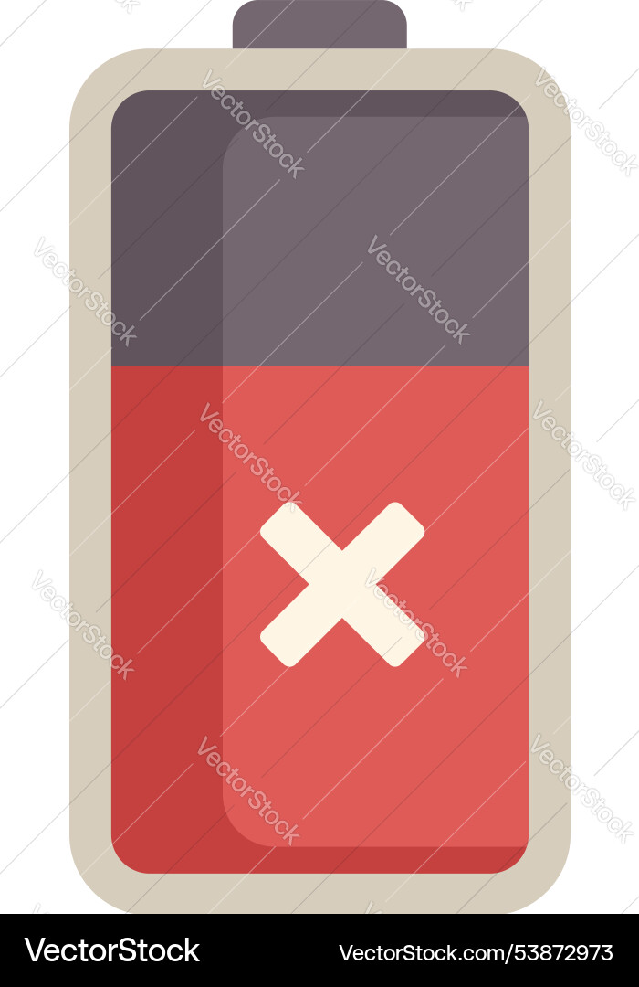 Battery icon showing empty status Battery icon showing empty status vector image