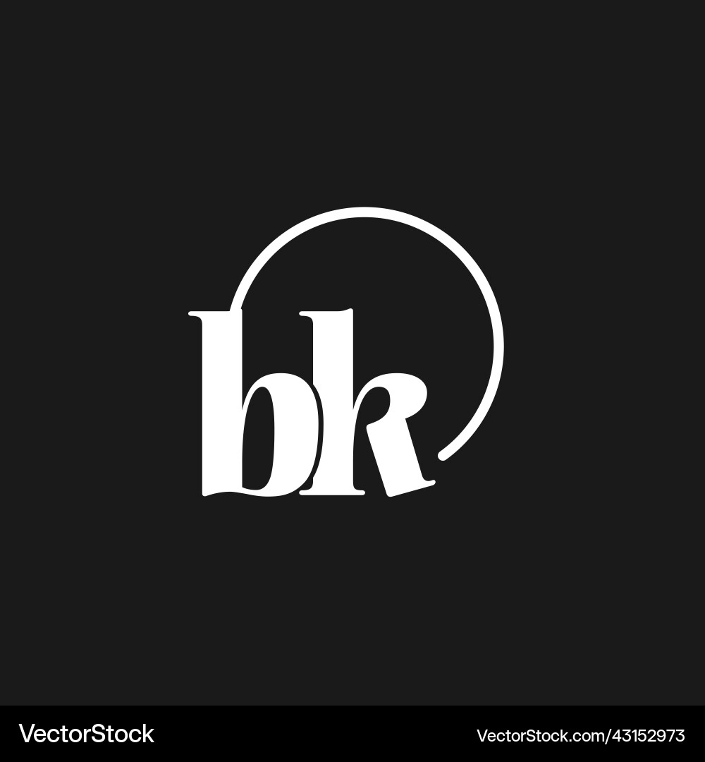 Bk logo initials monogram with circular lines vector image