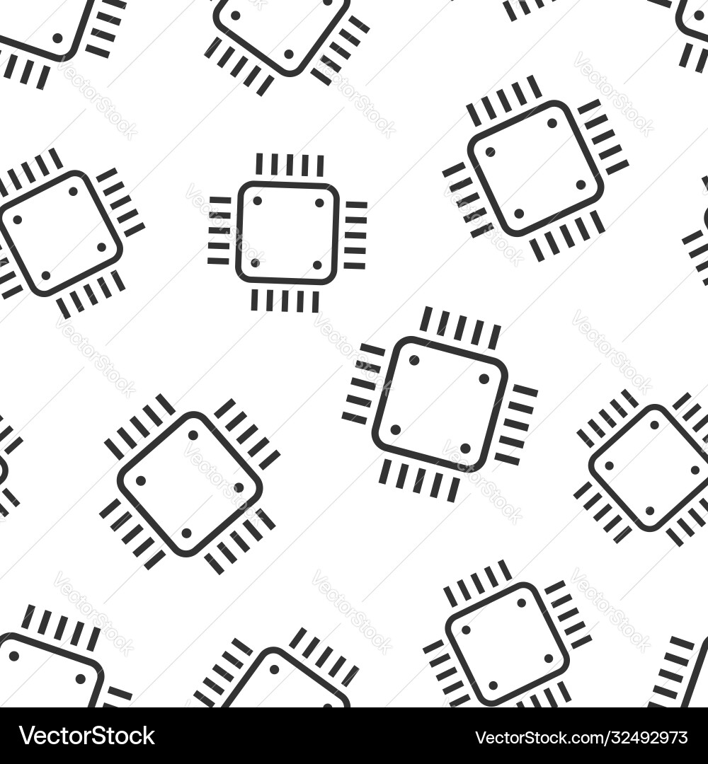 Computer cpu icon in flat style circuit board Computer cpu icon in flat style circuit board vector image