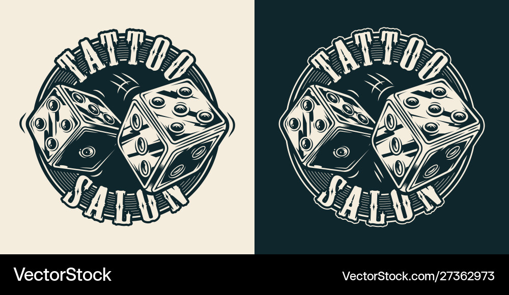 Dice Studio Round Print Vector Image