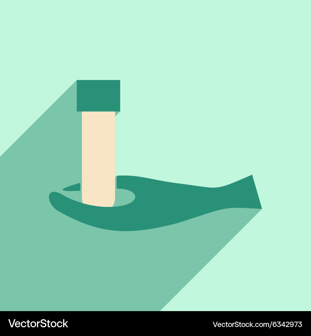 Flat with shadow icon and mobile application lab vector image
