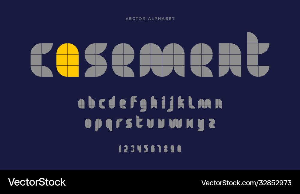 Geometric Font Set - Minimal Typeface vector image