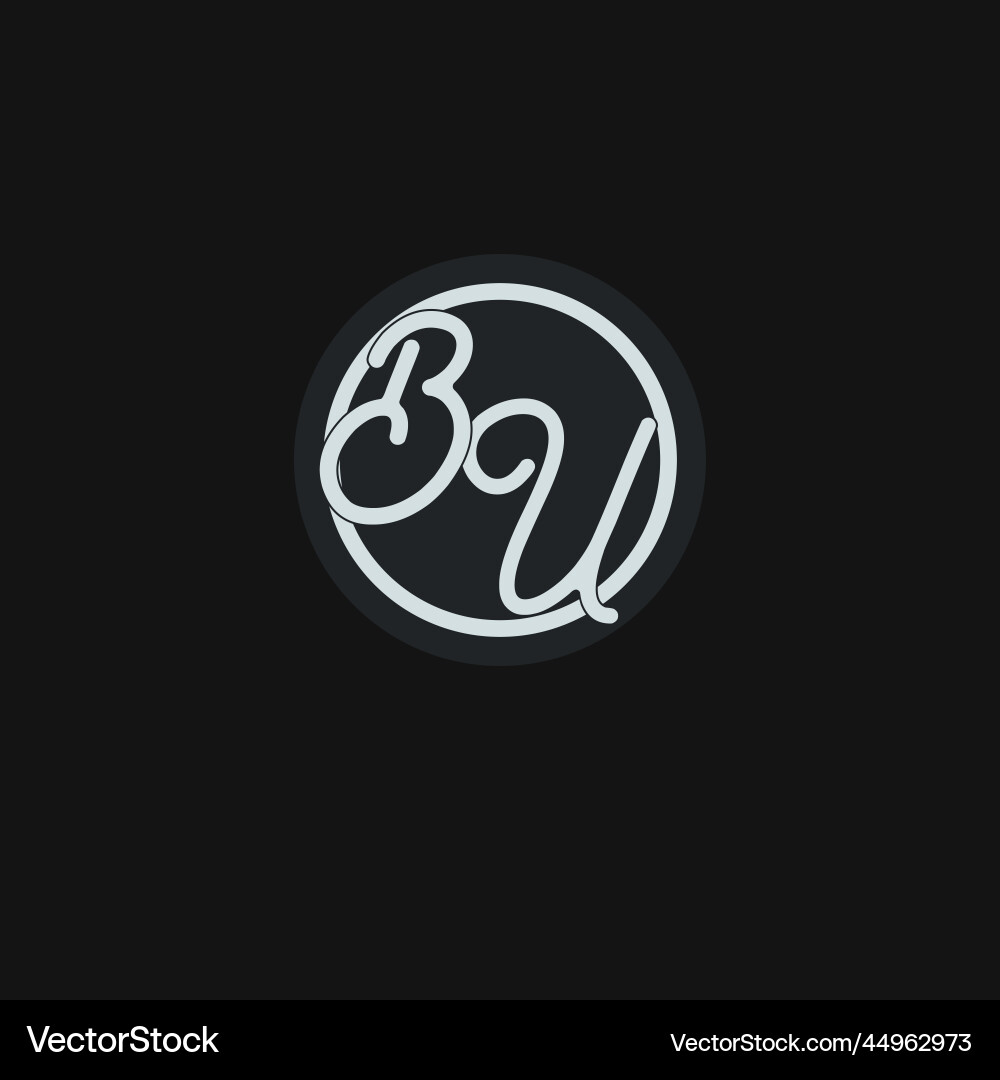 Initials bu logo monogram with simple circle line Initials bu logo monogram with simple circle line Vector Image