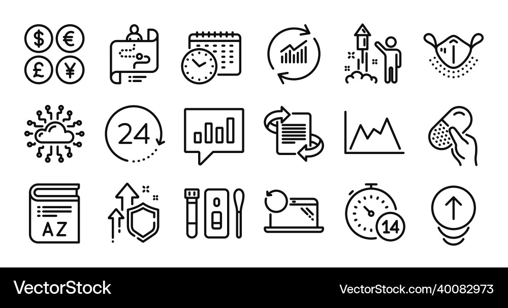 Journey path swipe up and analytical chat line Journey path swipe up and analytical chat line vector image