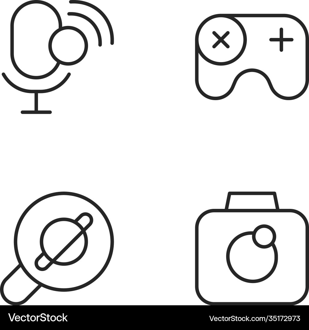 Mobile interface pixel perfect linear icons set Vector Image
