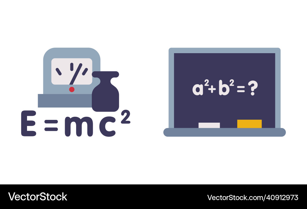 Physics formula and blackboard with mathematics Physics formula and blackboard with mathematics vector image