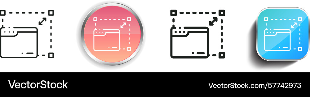 Responsive Symbol dünn linear regelmäßig und Taste Responsive Symbol dünn linear regelmäßig und Taste vektorbild