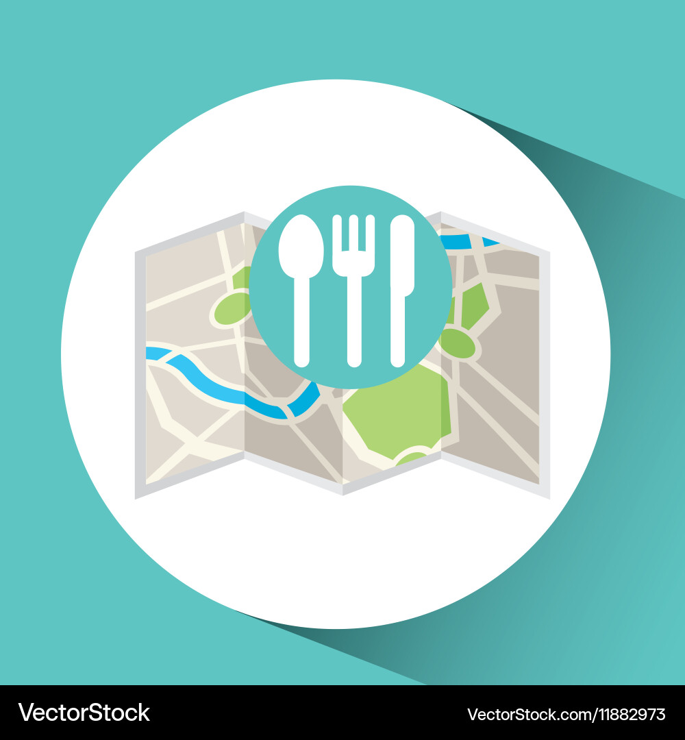 Restaurant map pin pointer design Vector Image