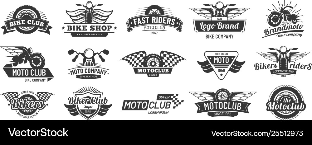 Retro Motorcycle Badges & Emblems vector image