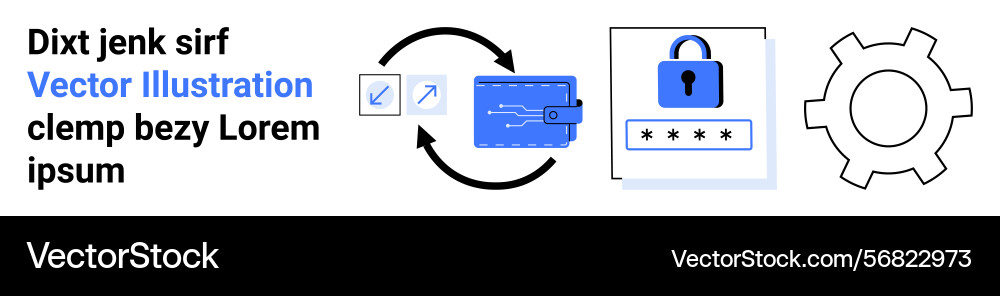 Secure payment and authentication with wallet Secure payment and authentication with wallet vector image