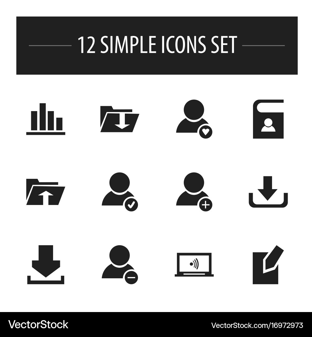 Set of 12 editable internet icons includes Vector Image