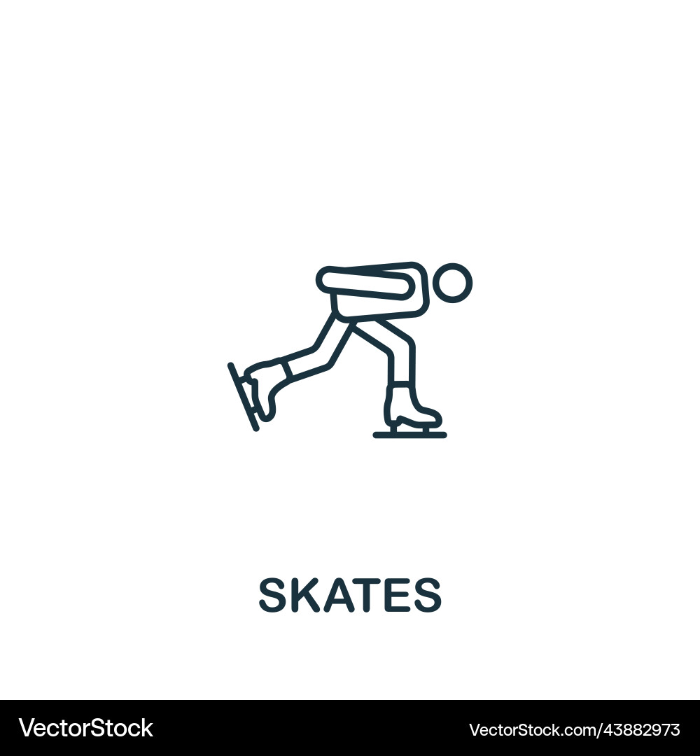 Skates icon line simple for templates web Skates icon line simple for templates web vector image