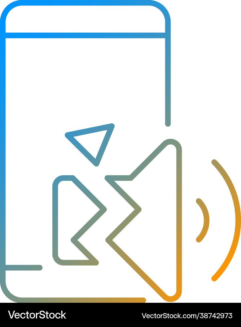 Speaker not working gradient linear icon Speaker not working gradient linear icon vector image